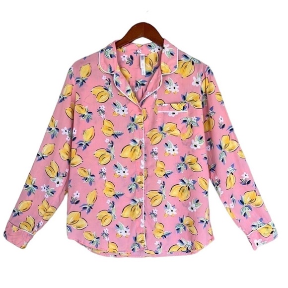 Gilligan & O'Malley Other - Pink Lemon Print Button-Up Shirt and shorts Set